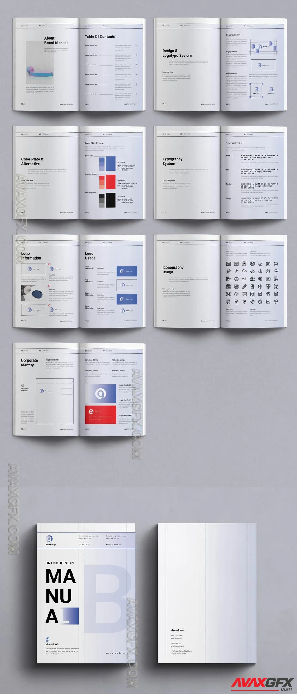 Adobestock - Brand Manual Template Design Layout 755487670
