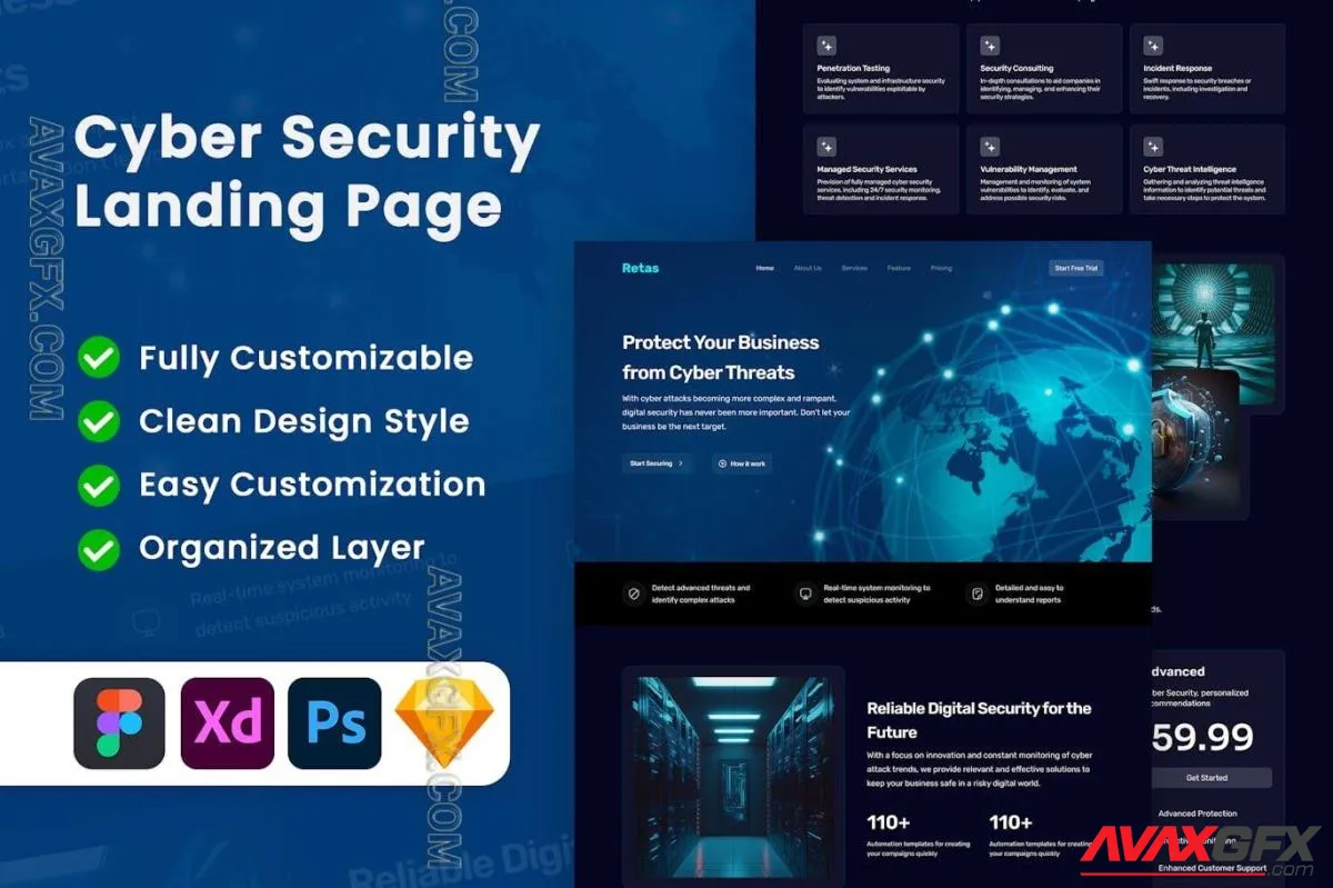 Retas - Cyber Security Landing Page