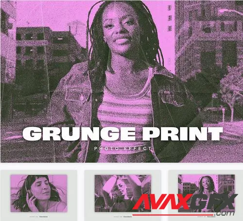 Pink Grunge Print PSD Photo Effect - 5ZY8MAY