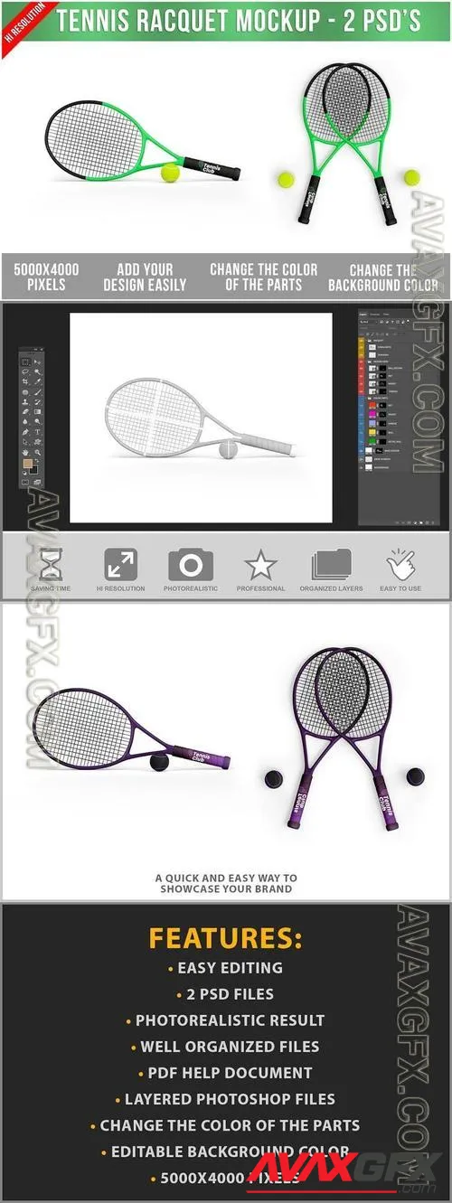 Tennis Racquet Mockup