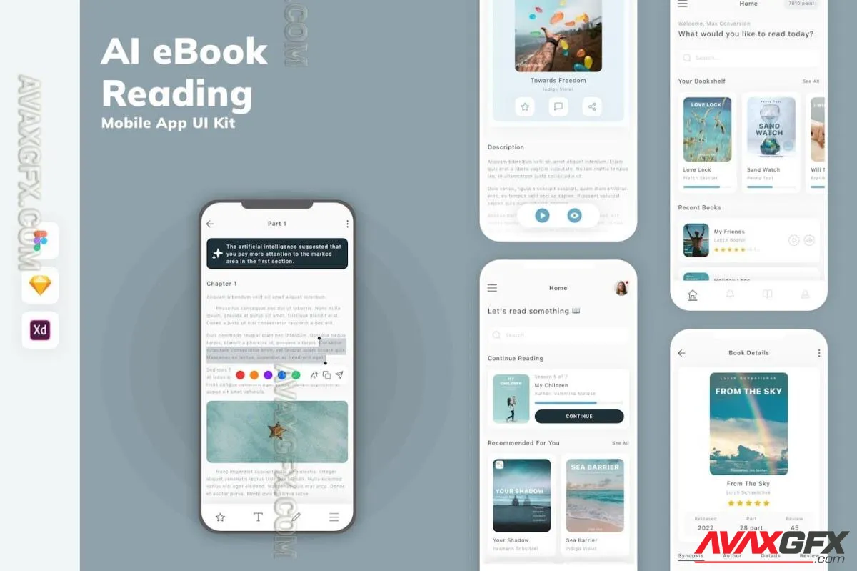 AI eBook & Reading Mobile App UI Kit