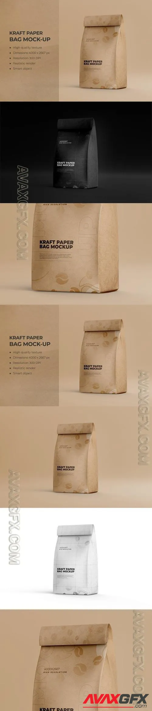 Kraft Paper Packaging Food Bag Mockup