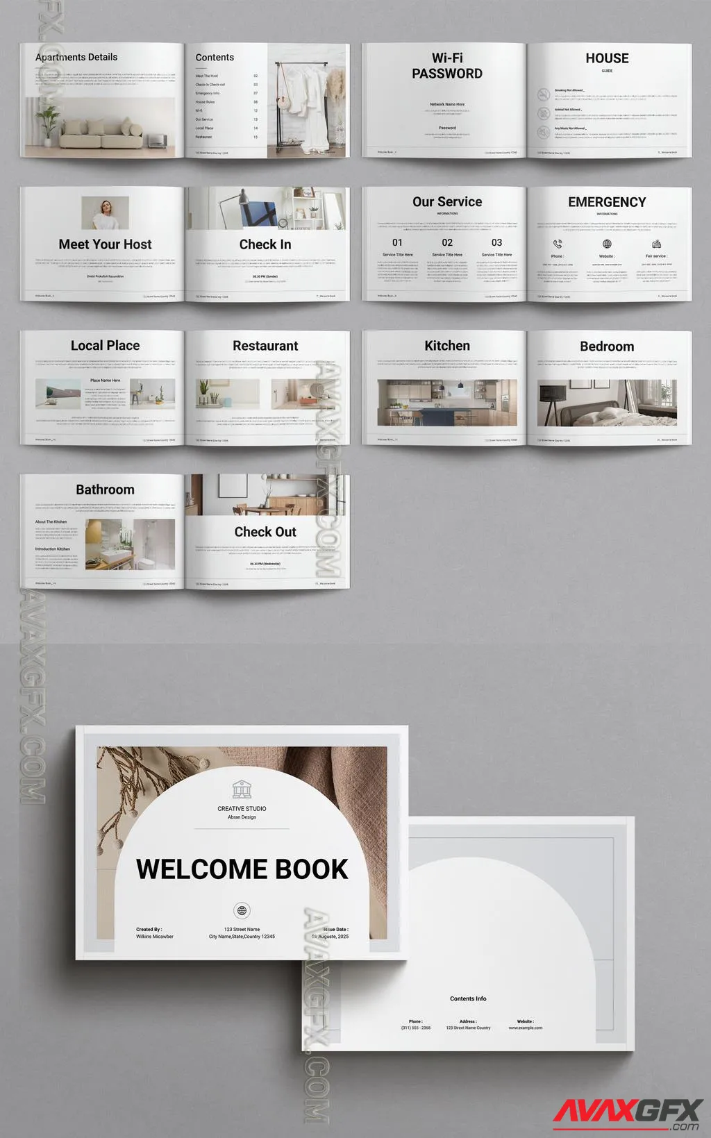 Adobestock - Welcome Book Layout Design Template Landscape 757186012