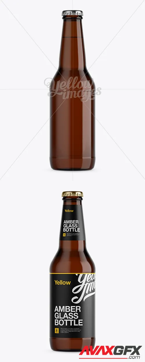 330ml Amber Glass Bottle Mockup 11845