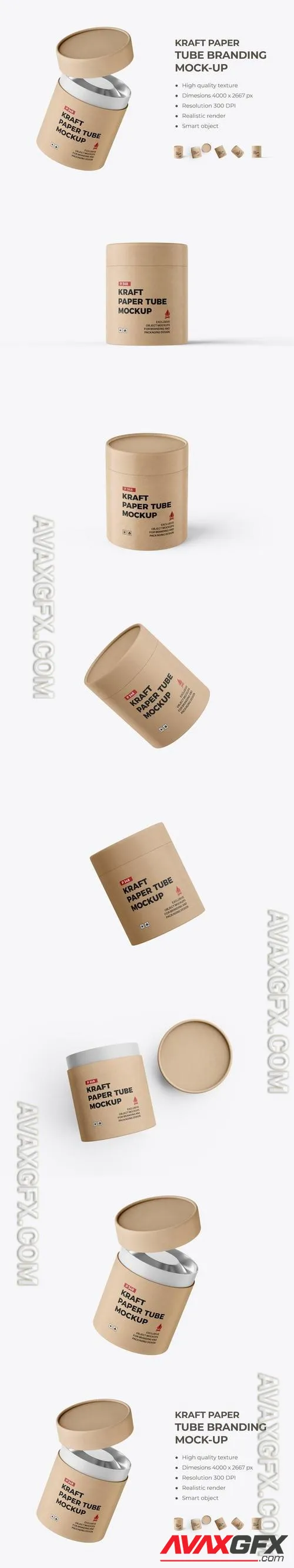 Kraft Paper Tube Branding Mockup