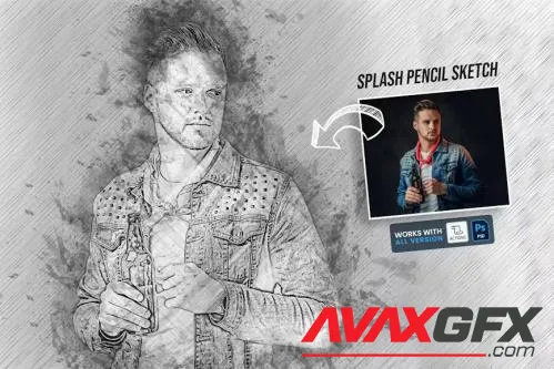 Splash Pencil Sketch - MXKW7DP