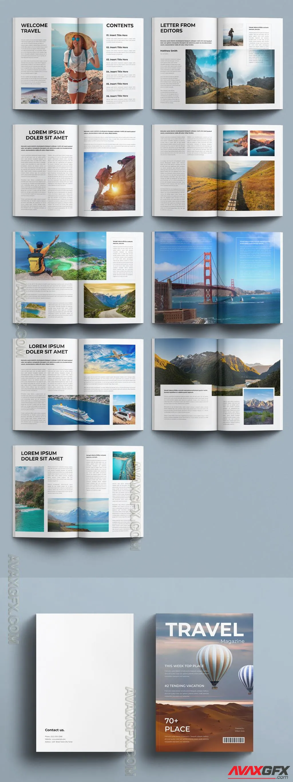 Adobestock - Travel Magazine Template 757180997