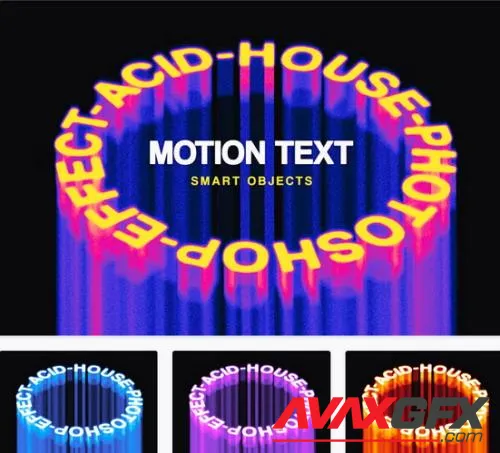 Round Acid Melting Text Effect - 92074826