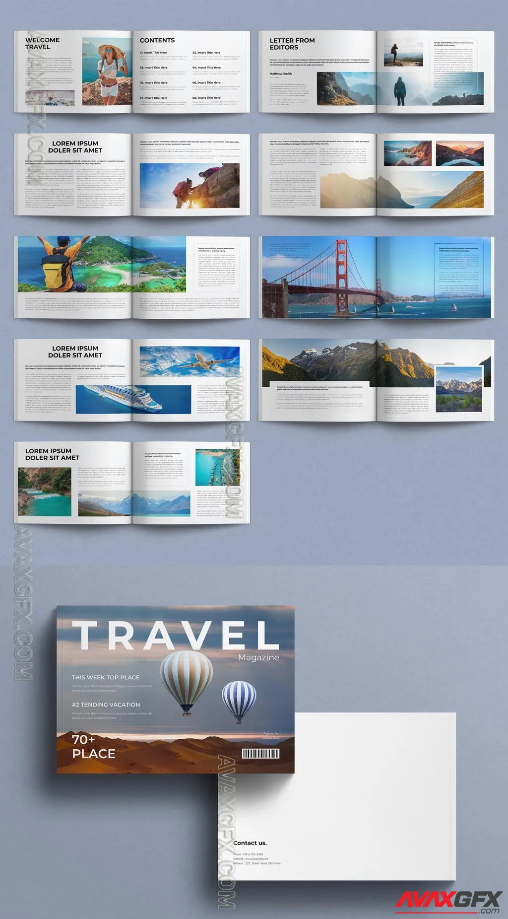 Adobestock - Travel Magazine Template Landscape 757180883