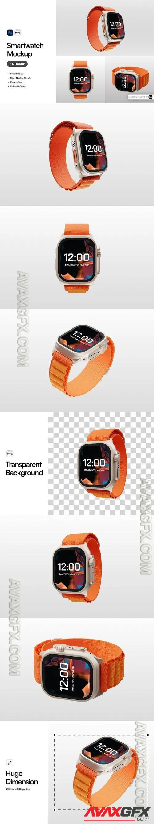 Apple Watch Ultra Smartwatch Mockup