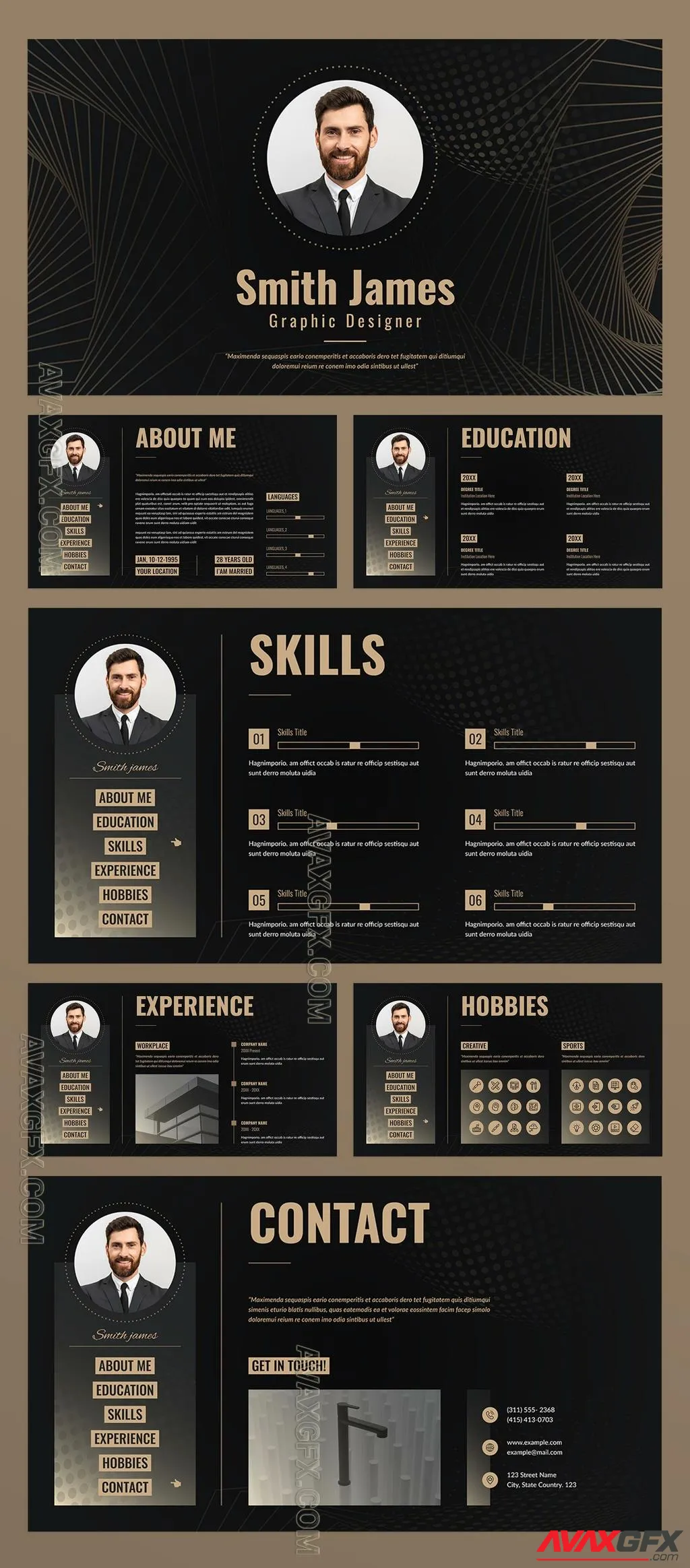 Adobestock - Resume Presentation Template 757180276