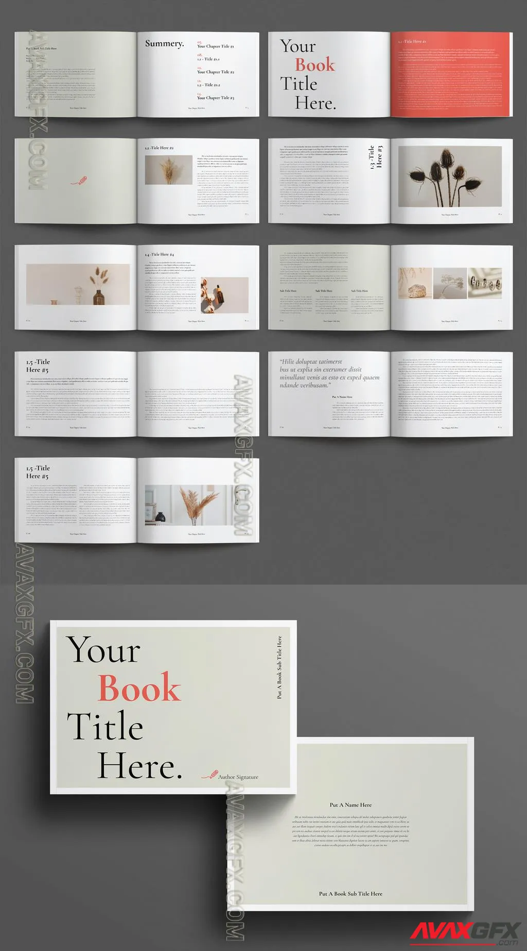 Adobestock - Book Layout Design Template Landscape 755487492