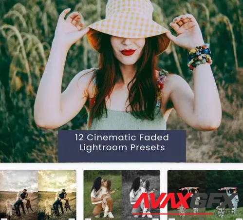 12 Cinematic Faded Lightroom Presets - 4CAKDS4