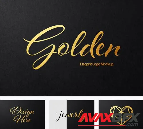 Gold Foil Logo Mockup - 92052411