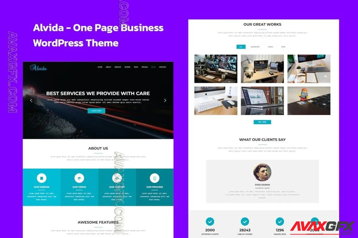 Alvida - One Page Business WordPress Theme