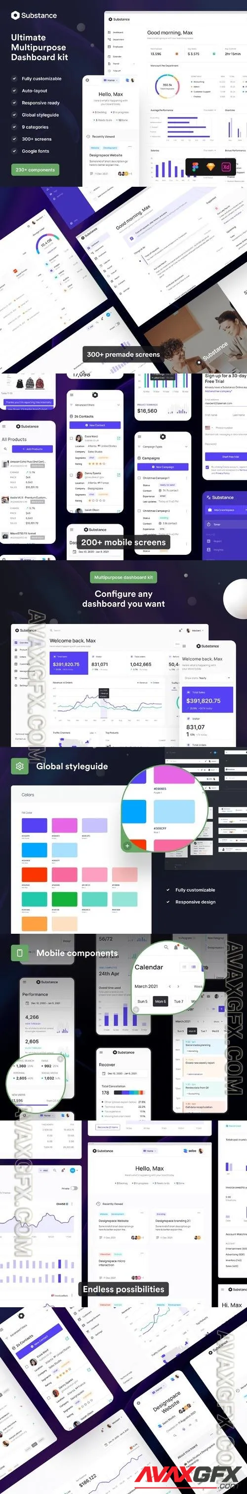 Substance Dashboard UI Kit