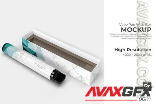 Vape Pen With Box Mockup