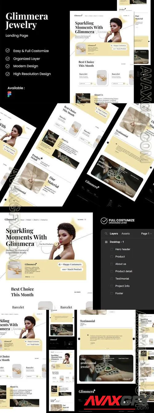 Glimmera Jewelry Landing Page