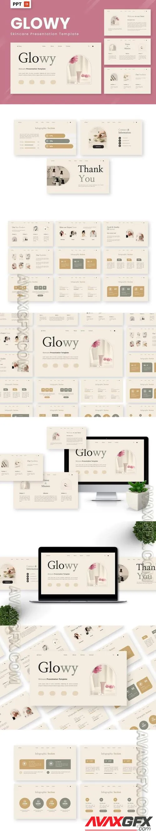 Glowy - Skincare Powerpoint Templates