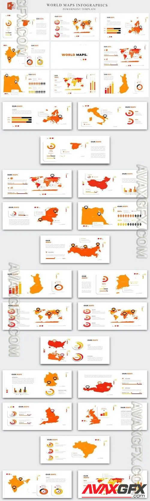 World Maps Infographics Powerpoint Template