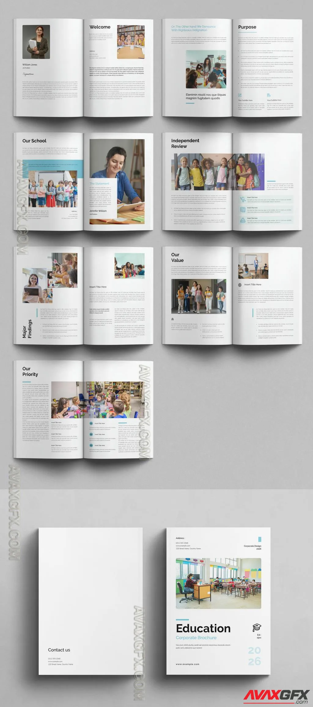 Adobestock - Education Brochure Template Design Layout 757178950