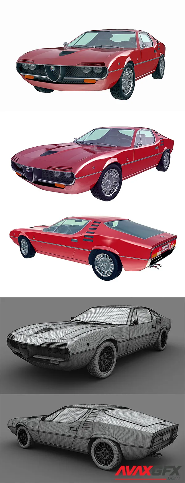 Alfa Romeo Montreal 1970 3D Model