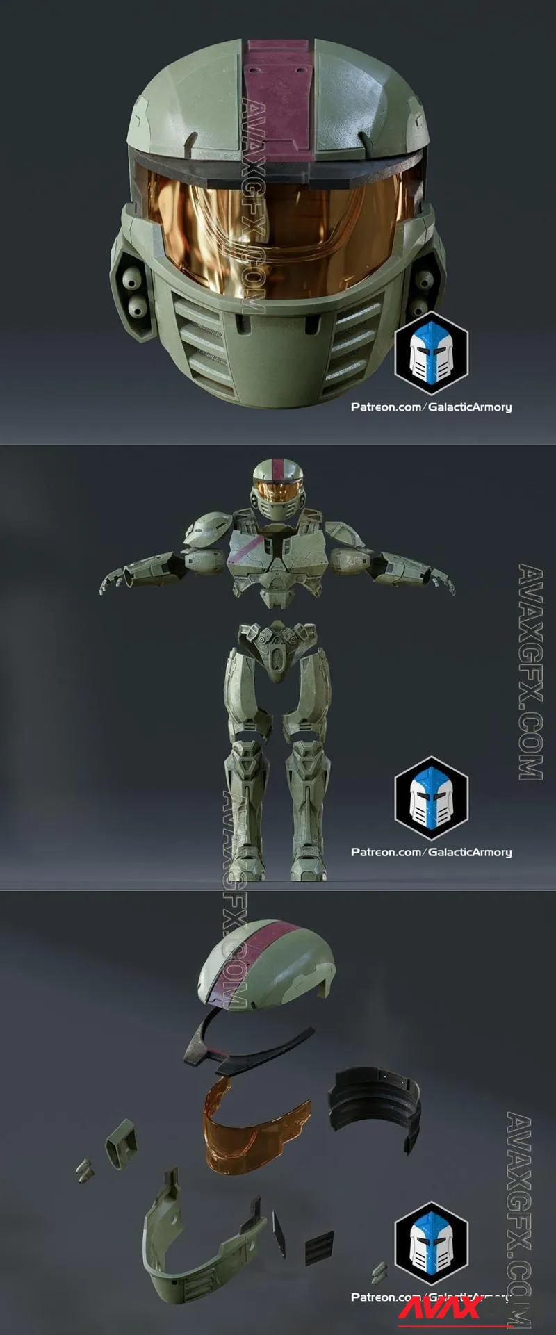 Halo Wars Mark IV Helmet & Armor - STL 3D Model