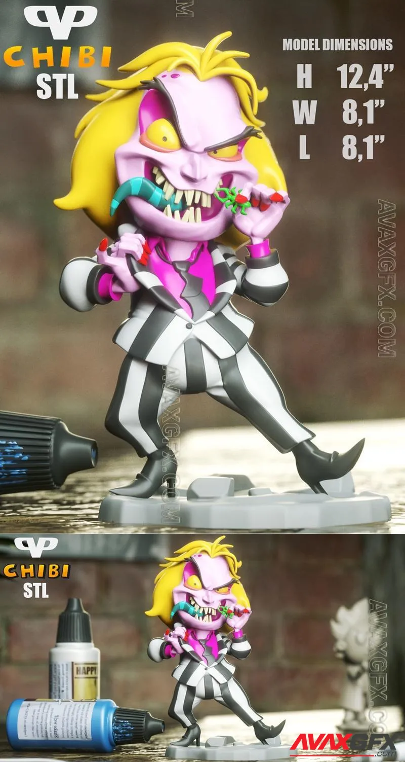 3DXM - Beetlejuice Chibi - STL 3D Model