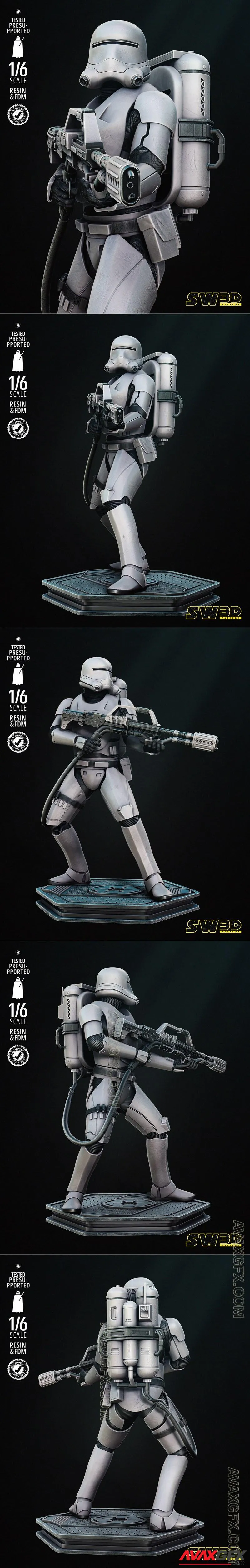 Star Wars - Flame Trooper Sculpture - STL 3D Model