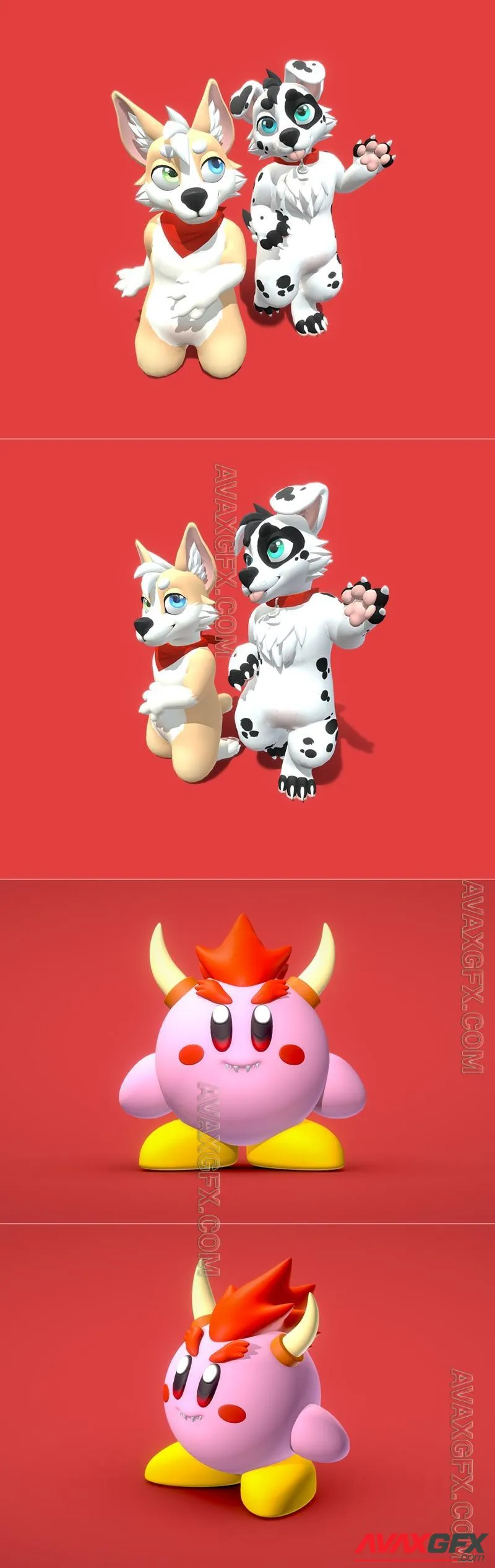 Buppy Dog Avatar and Bowser Kirby - STL 3D Model