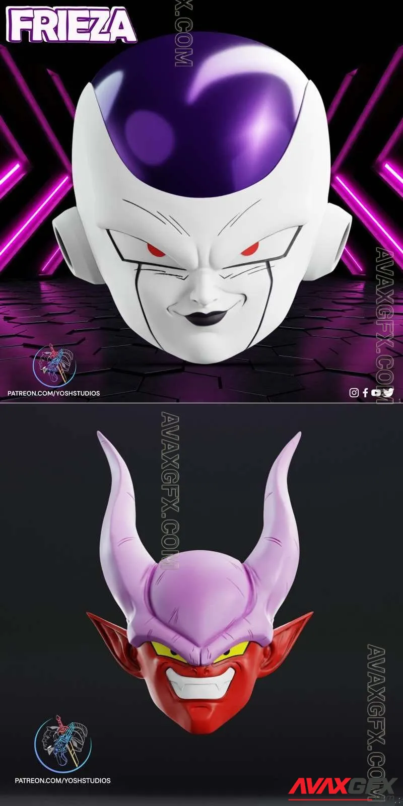 Frieza Helmet and Janemba Mask - STL 3D Model