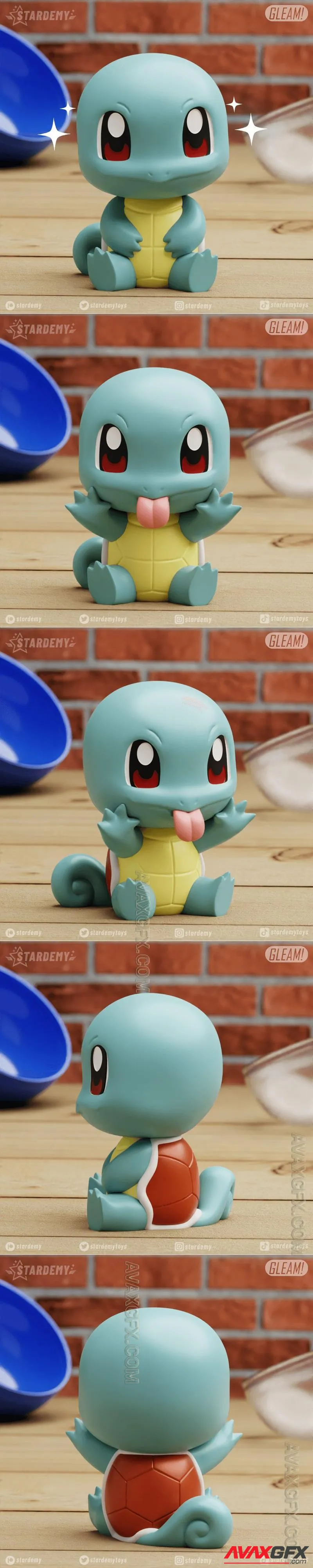 Squirtle Gleam - STL 3D Model