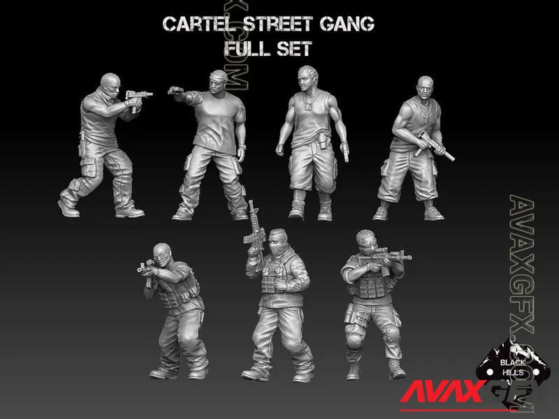 Cartel Street Gang Assault Set - STL 3D Model