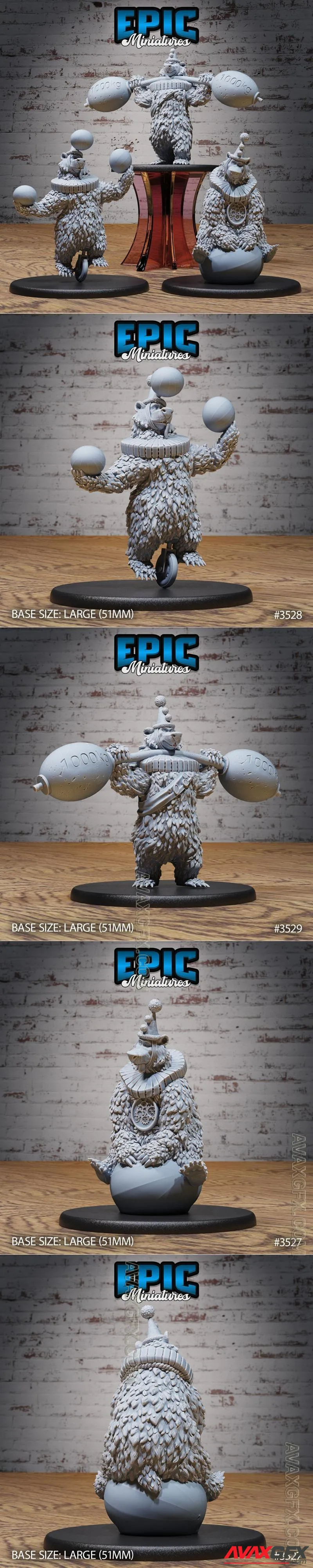 Epic Miniatures - Circus Bear Set - STL 3D Model