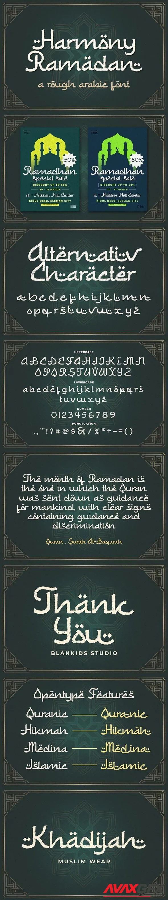 Harmony Ramadan a Rough Arabic Font