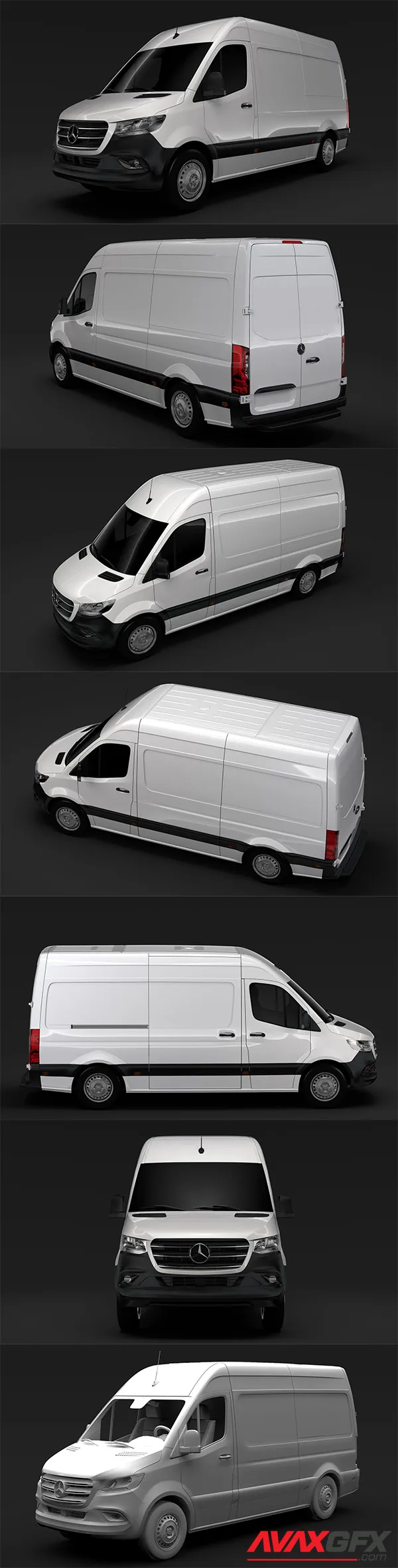 Mercedes Benz Sprinter Panel Van L2H2 2019 3D Model