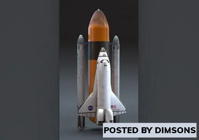 Aircraft NASA Endeavour Space Shuttle with Space Tank and Falcon Rocket - 3D Model