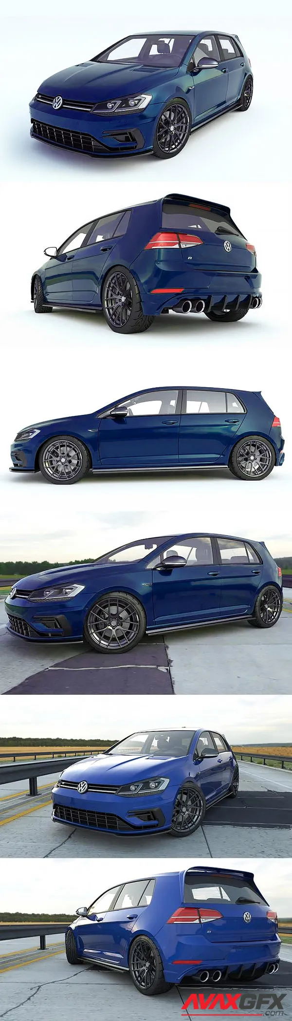 Volkswagen Golf 7.5R 2018 3D Model