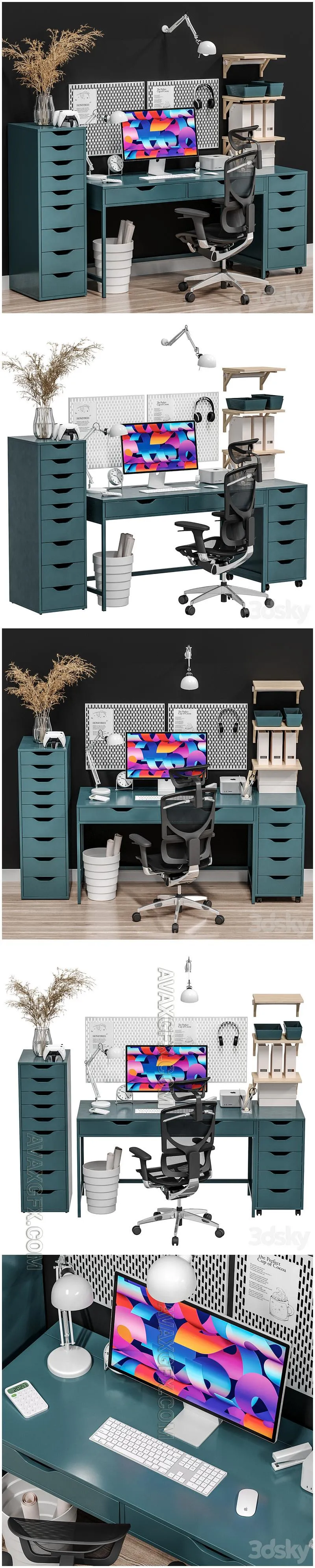 Ikea Alex Alex - Office Workplace 1 - 3D Model