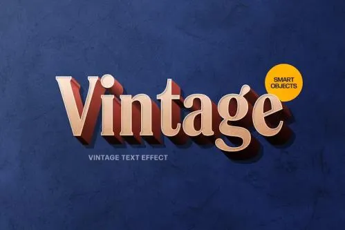 3D Vintage Text Effect - 92518623