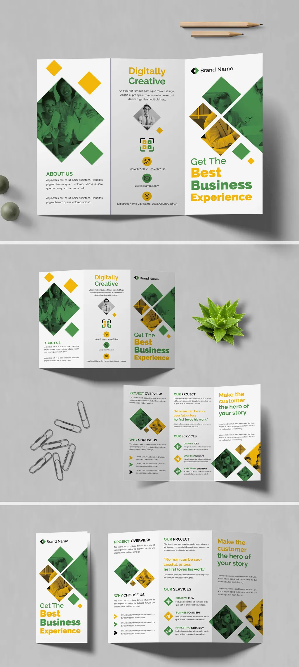 Adobestock - Business Trifold Brochure Layout 728990444