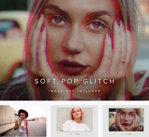 Soft Pop Glitch PSD Photo Effect - GF96LKZ