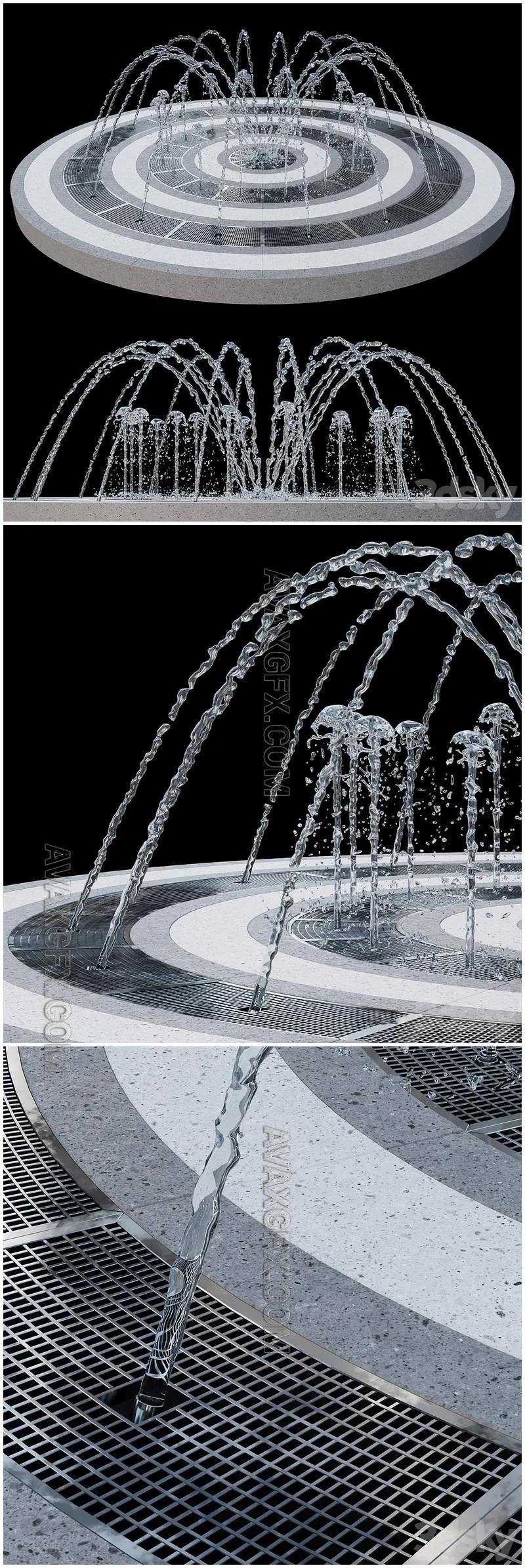 Dry fountain 01 - 3D Model