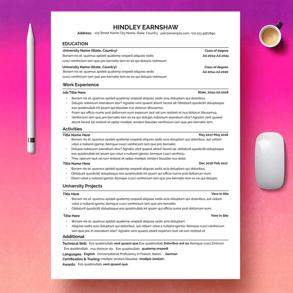 Adobestock - Clean Resume Template Layout 723541076