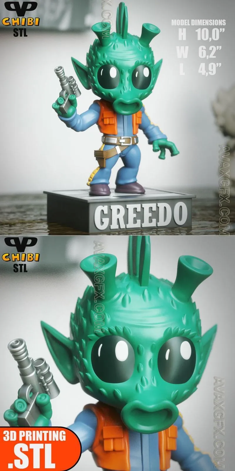 Greedo Chibi - STL 3D Model