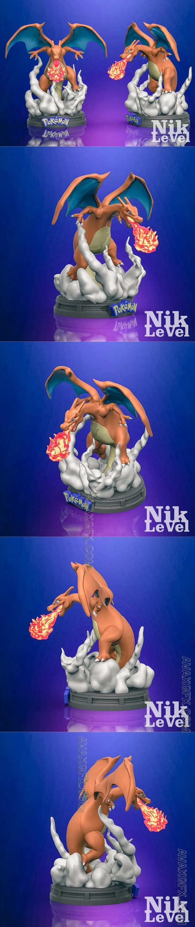 Nik-Level - Charizard Pokemon - STL 3D Model