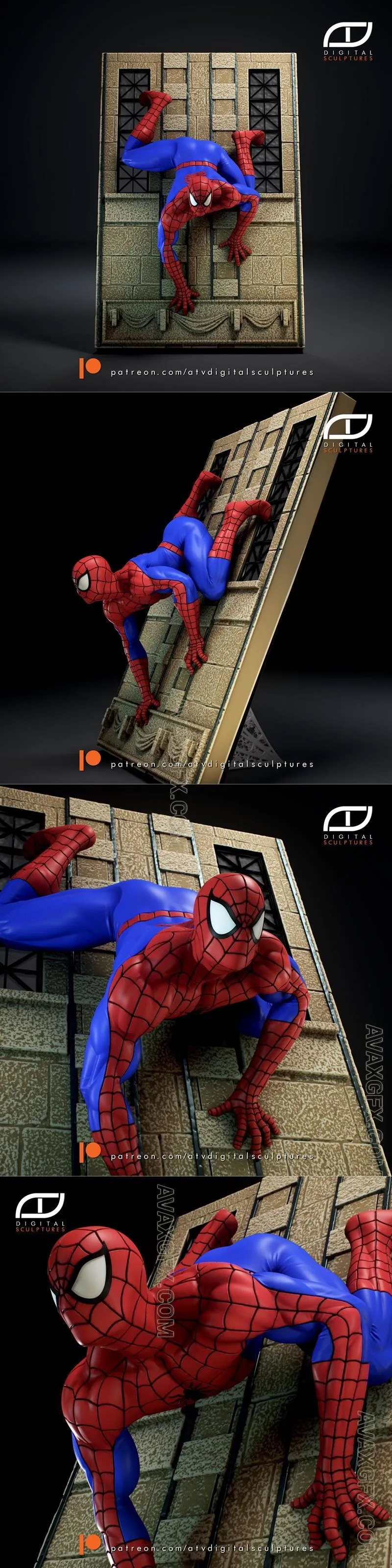 ATV Digital Sculptures - Spiderman Crawling - STL 3D Model