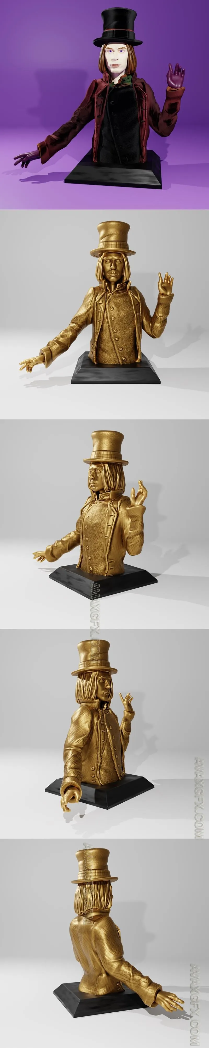 Willy Wonka Bust - STL 3D Model