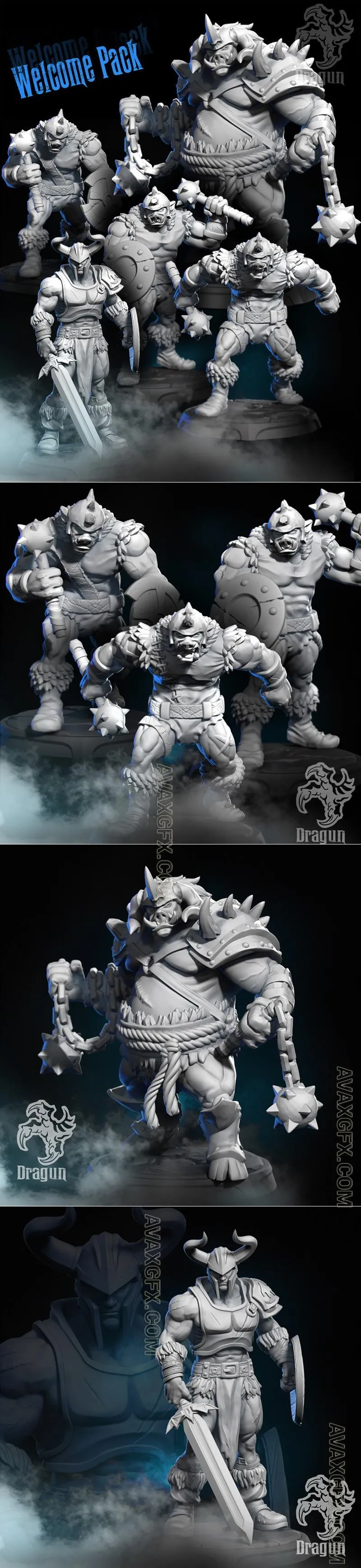 Dragun Studios - Orc Leader Pack (Welcome Pack) - STL 3D Model