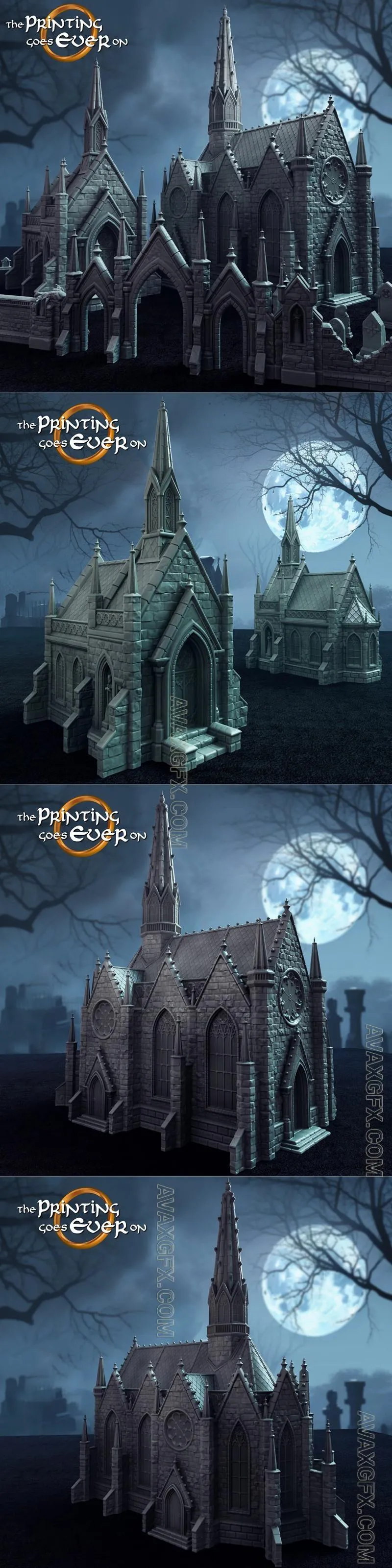 Gothic Cemetery Terrain - STL 3D Model